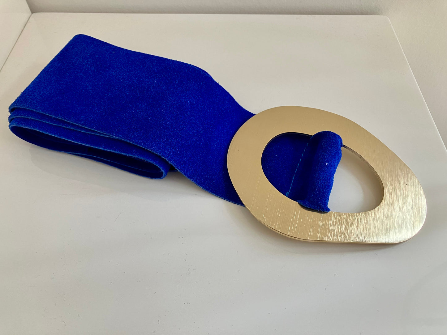 Riem leder gouden gesp