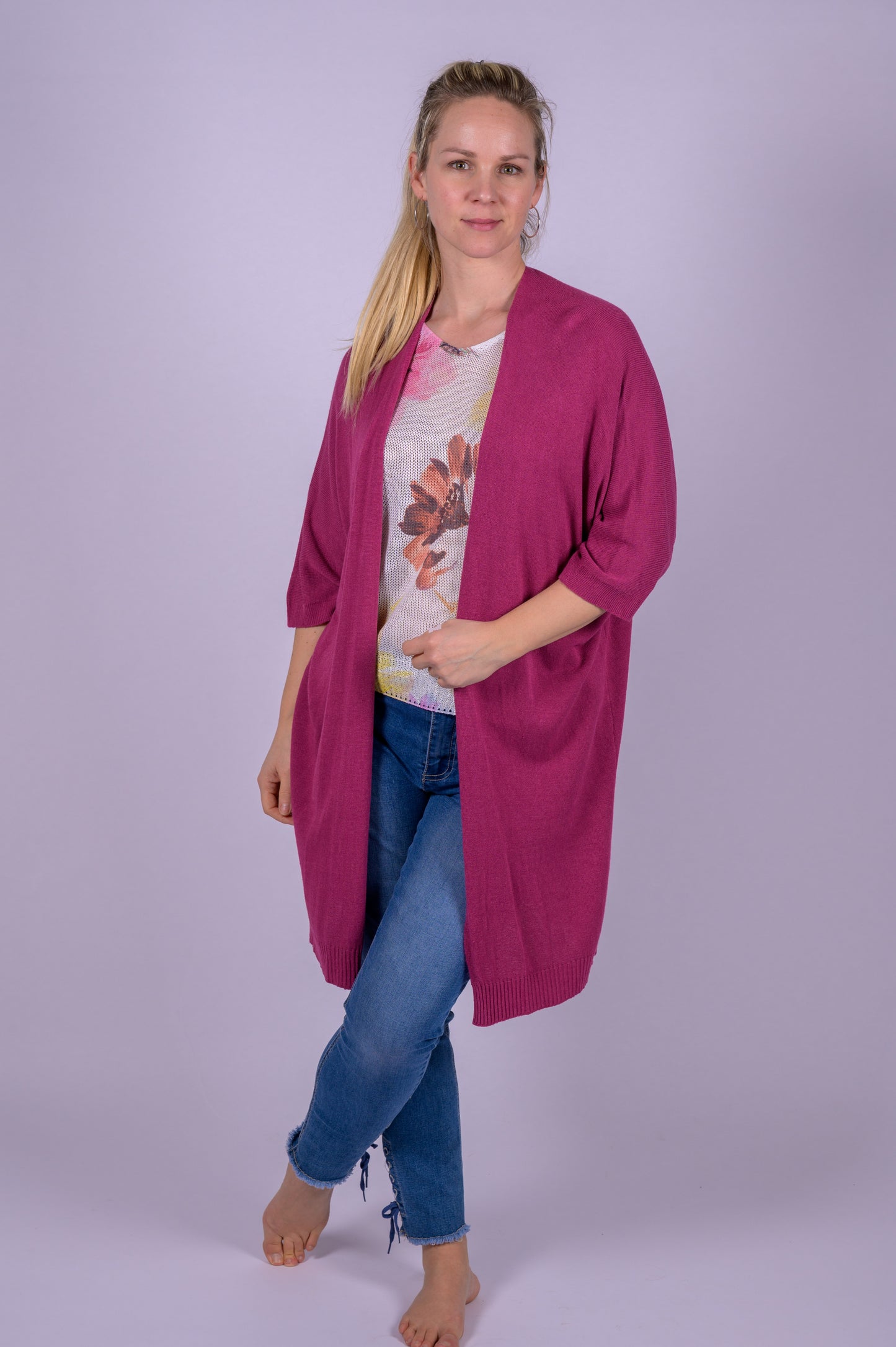 Basic cardigan dijlengte