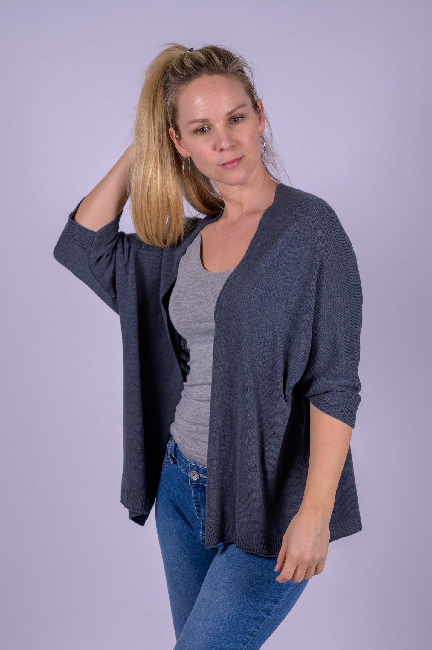 Basic cardigan heuplengte