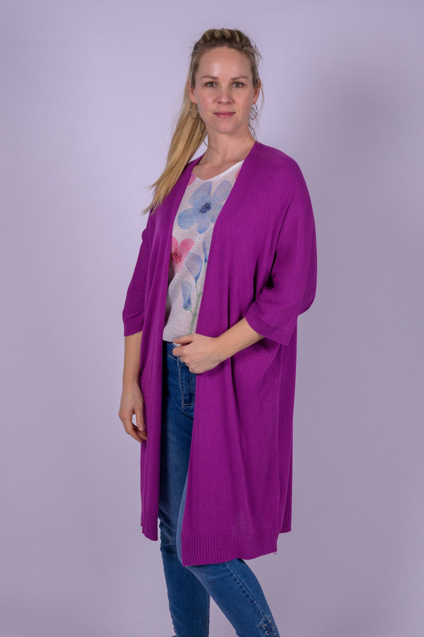 Basic cardigan dijlengte