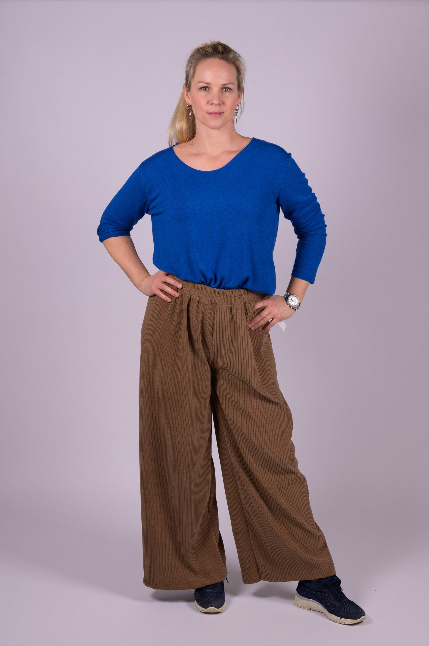 Velours broek wijde pijpen