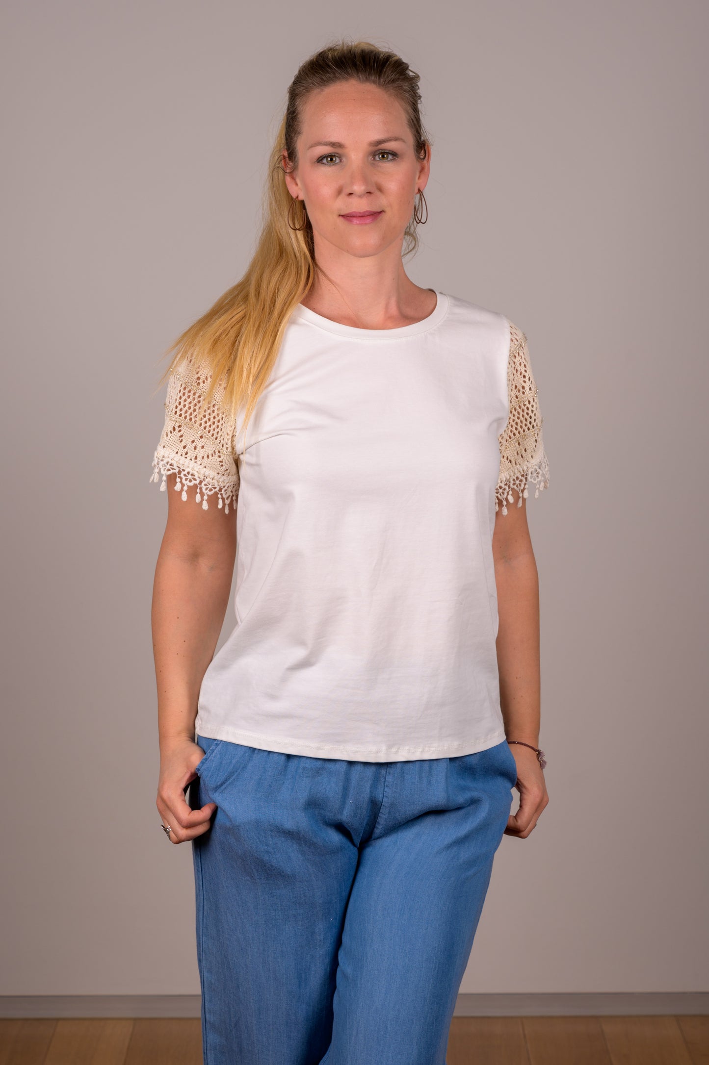 T-shirt mouwen gehaakt