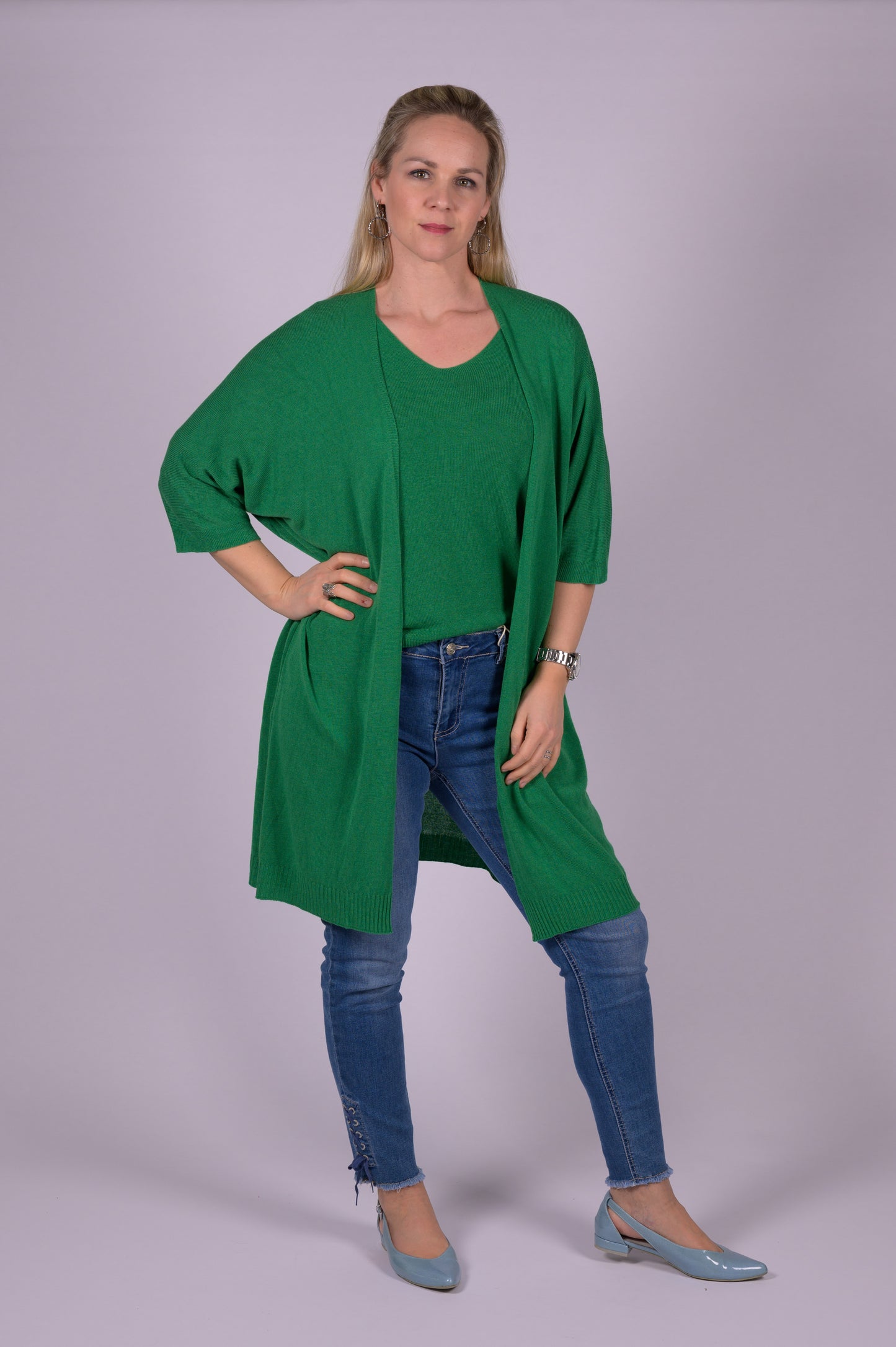 Basic cardigan dijlengte
